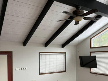 vaulted ceiling interior after painting